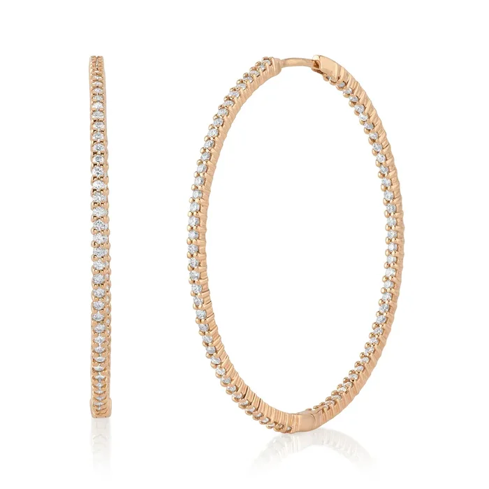 Diamond Inside Out Hoops, Large