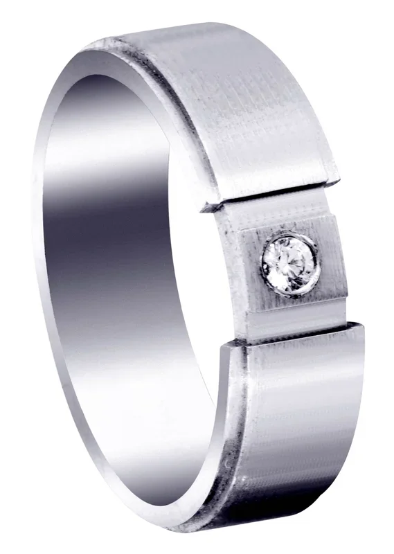 Diamond Mens Wedding Band | 0.07 Carats | Satin Finish (Adriel)