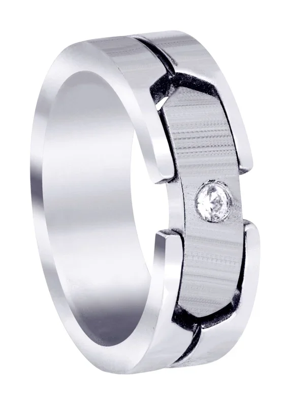 Diamond Mens Wedding Band | 0.07 Carats | Satin Finish (Porter)