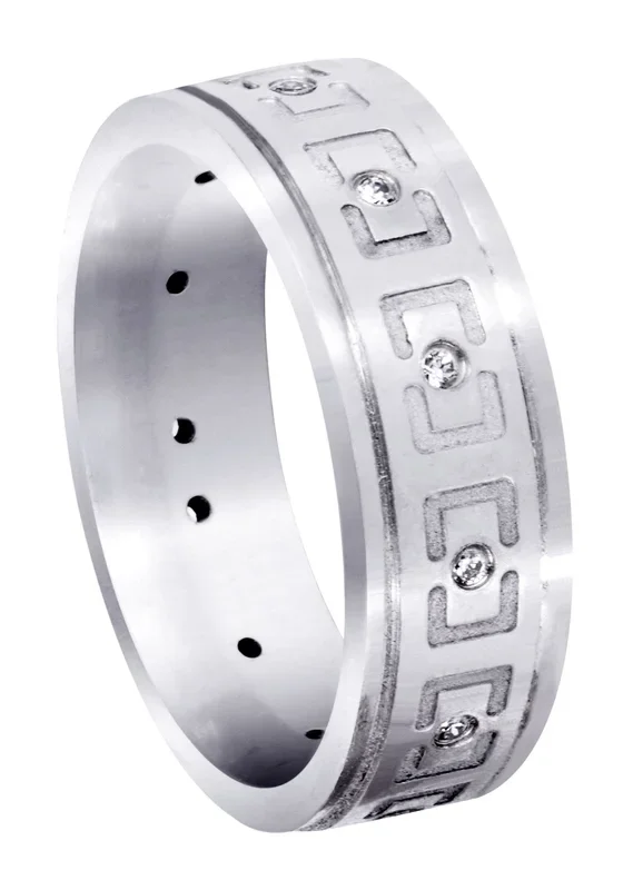 Diamond Mens Wedding Band | 0.12 Carats | High Polish Finish (Edwin)