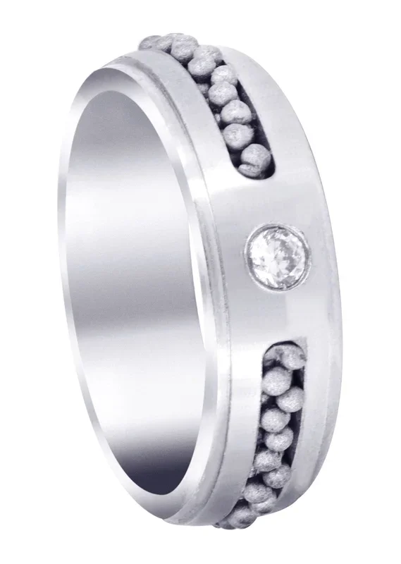 Diamond Mens Wedding Band | 0.12 Carats | Satin Finish (Leon)