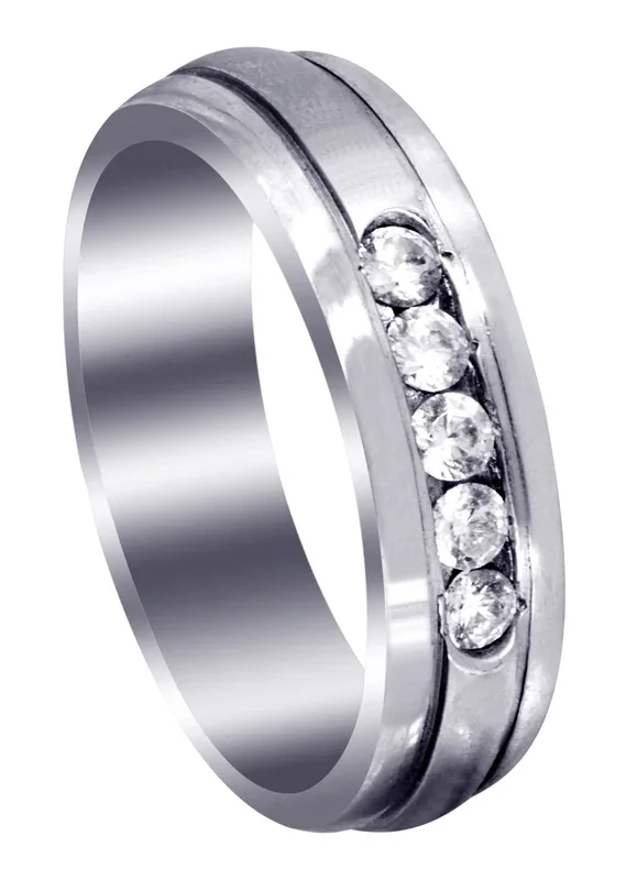 Diamond Mens Wedding Band | 0.35 Carats | Satin Finish (Gunnar)