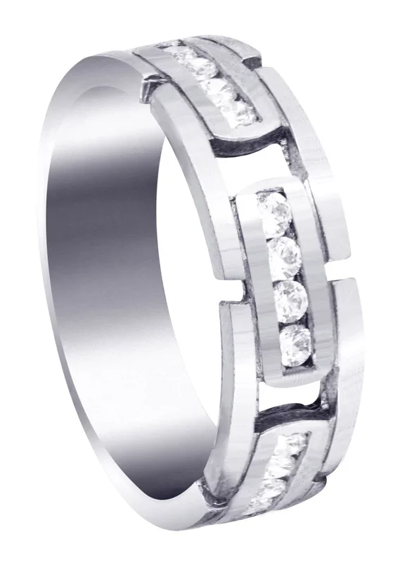 Diamond Mens Wedding Band | 0.36 Carats | Satin Finish (Gregory)