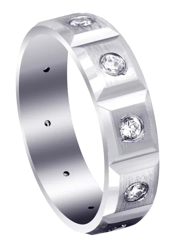 Diamond Mens Wedding Band | 0.5 Carats | Satin Finish (Tobias)