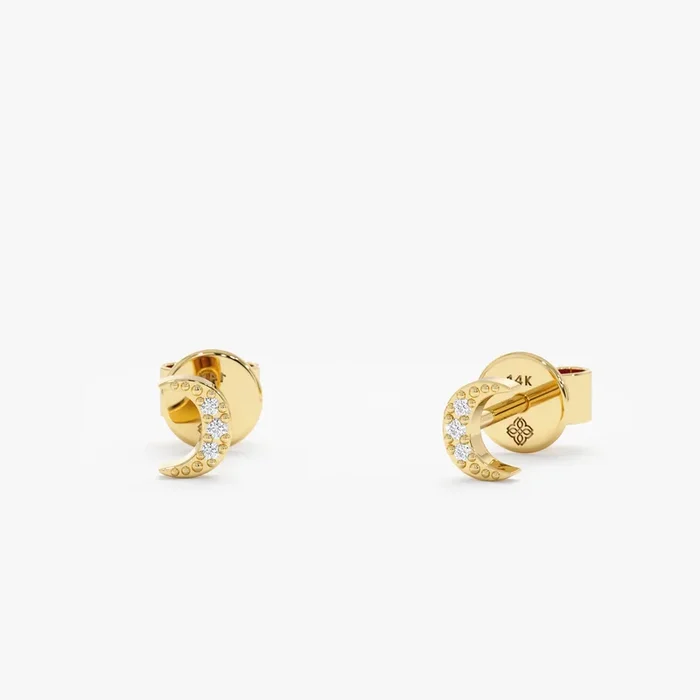 Diamond Moon Studs, Luna
