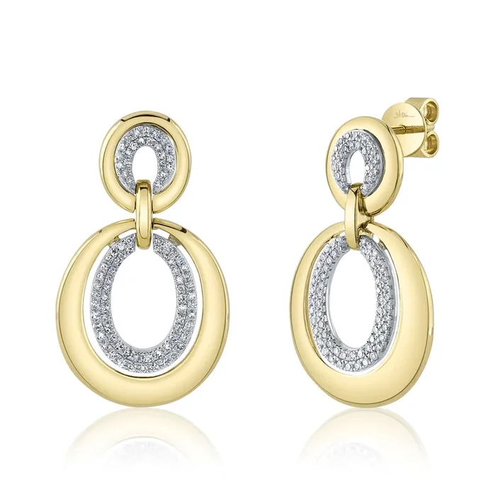 Diamond oval Drop Earrings