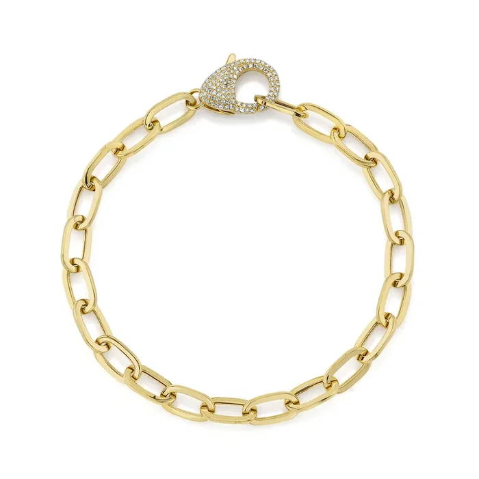 Diamond Paper Clip and Link Bracelet
