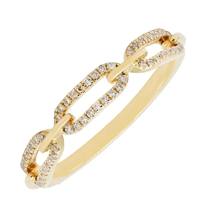 Diamond Paperclip Ring in 10kt Yellow Gold (1/7ct tw)