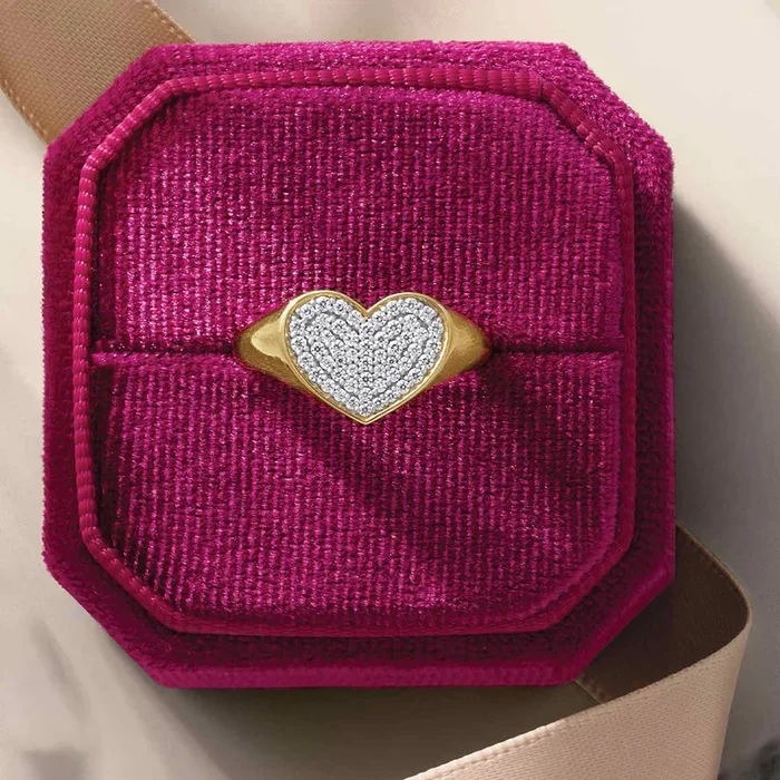 Diamond Pave Heart Ring