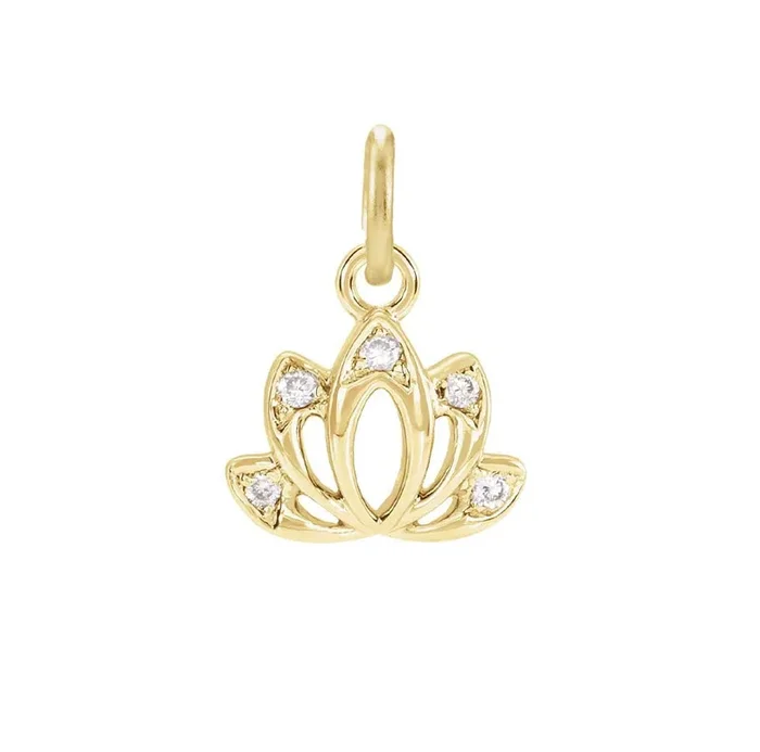 Diamond Pave Lotus Charm