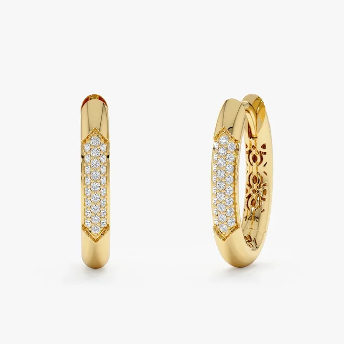 Diamond Pave Oval Hoops, Ianthe
