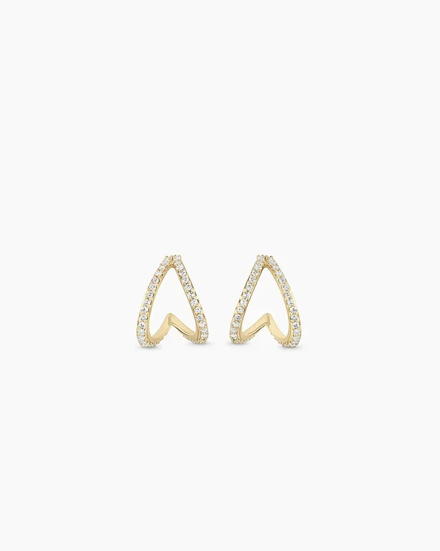 Diamond Pavé Split Huggies