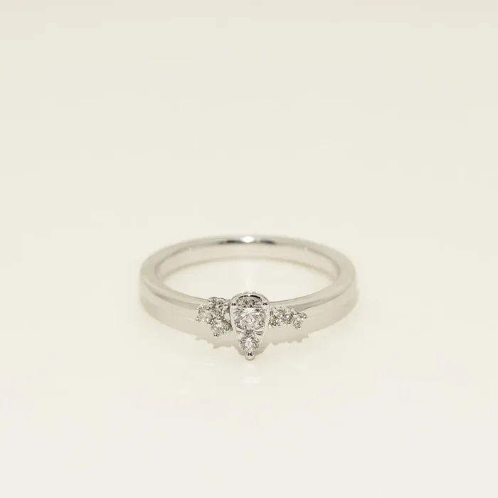 Diamond Pear Shaped Ring in 10kt White Gold (1/4ct tw)