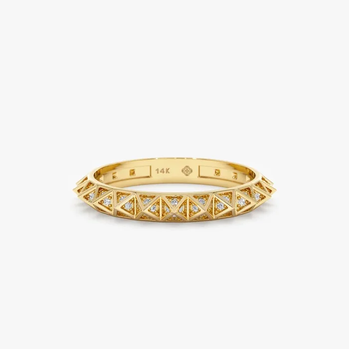 Diamond Pyramid Eternity Ring, Nefertiti