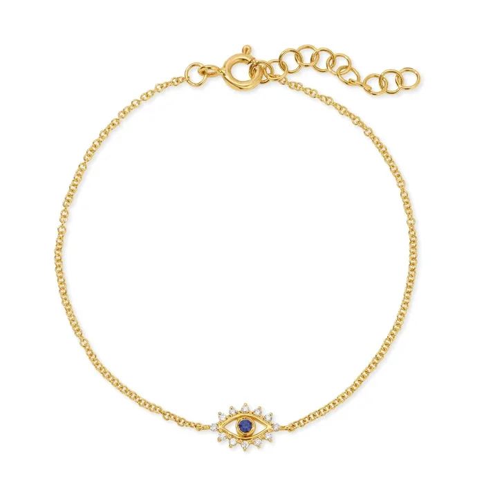 Diamond Sapphire Evil Eye Bracelet