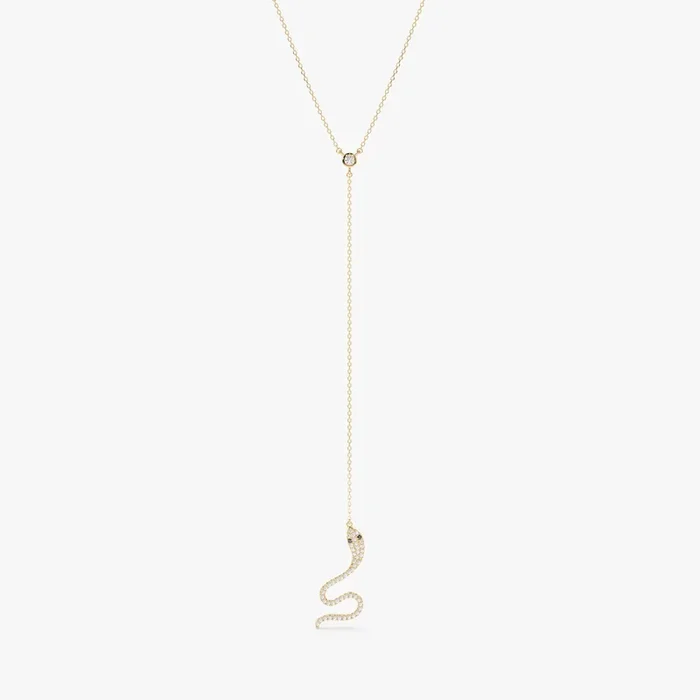 Diamond Snake Lariat Necklace, Bora
