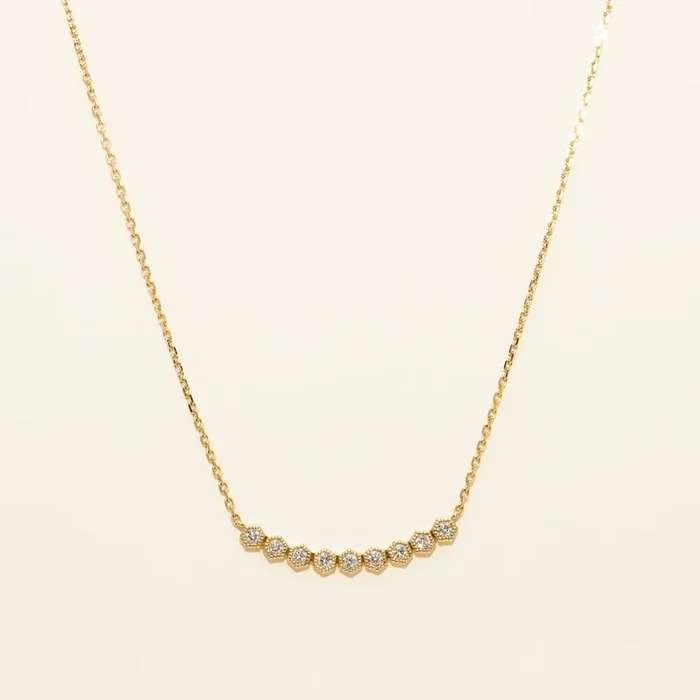 Diamond Station Necklace in 14kt Yellow Gold (1/3ct tw)