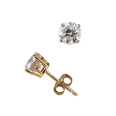 Diamond Stud Earrings in 14kt Yellow Gold (1ct tw)