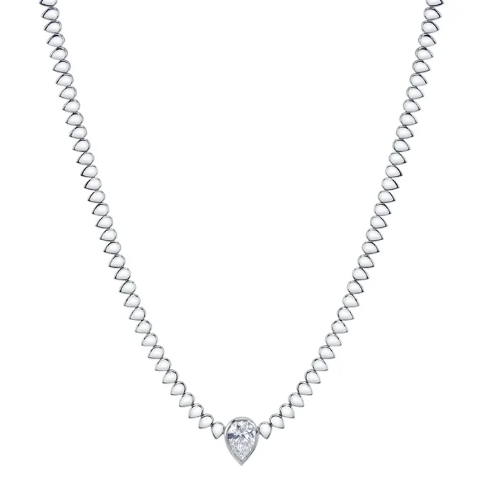 Diamond Teardrop Tennis Necklace