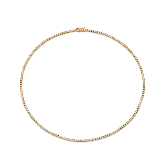 Diamond Tennis Necklace – 14K Yellow Gold