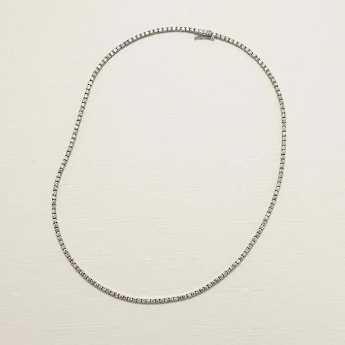 Diamond Tennis Necklace in 14kt White Gold (7ct tw)
