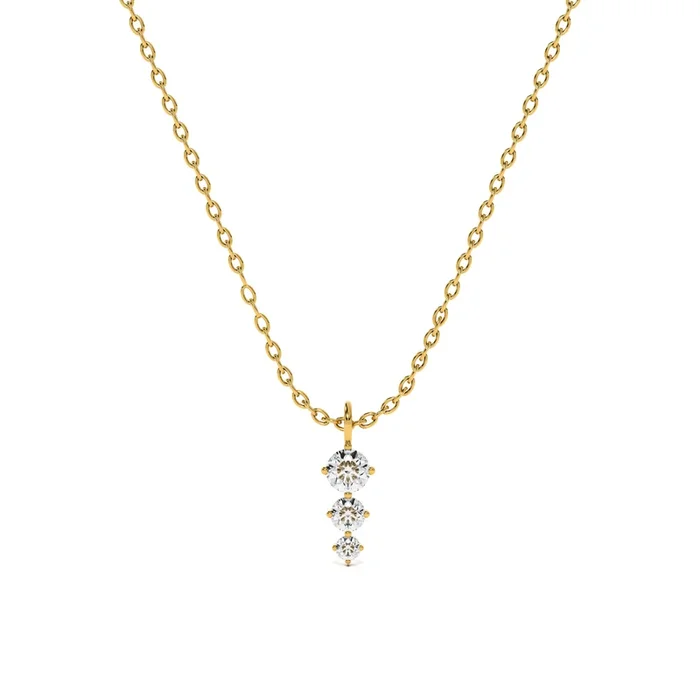 Diamond Trio 9KT Gold Lab Grown Diamond Pendant