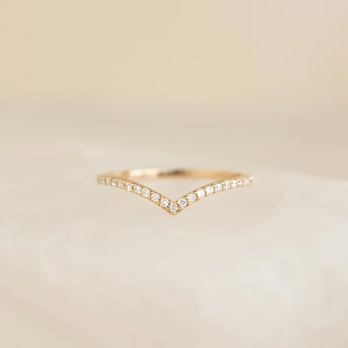 Diamond V Ring 14k Gold – Sanne