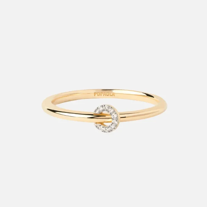 Diamonds and Gold Loop Ring