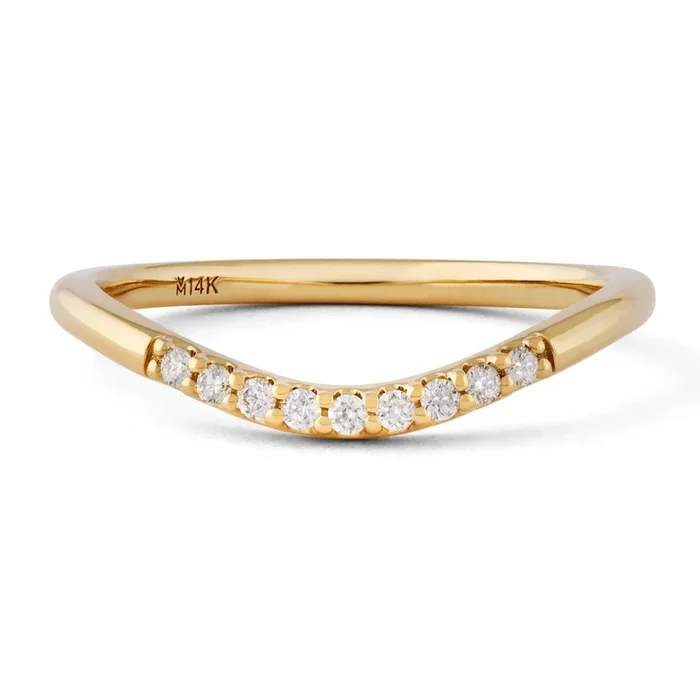 Dipped Diamond Wave Wedding Band