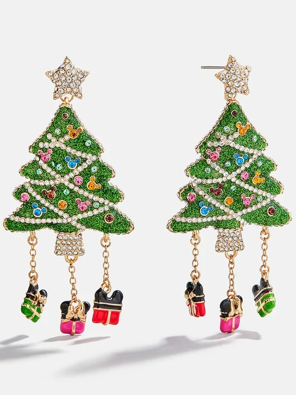 Disney Mickey Mouse Christmas Tree Statement Earrings – Christmas Tree