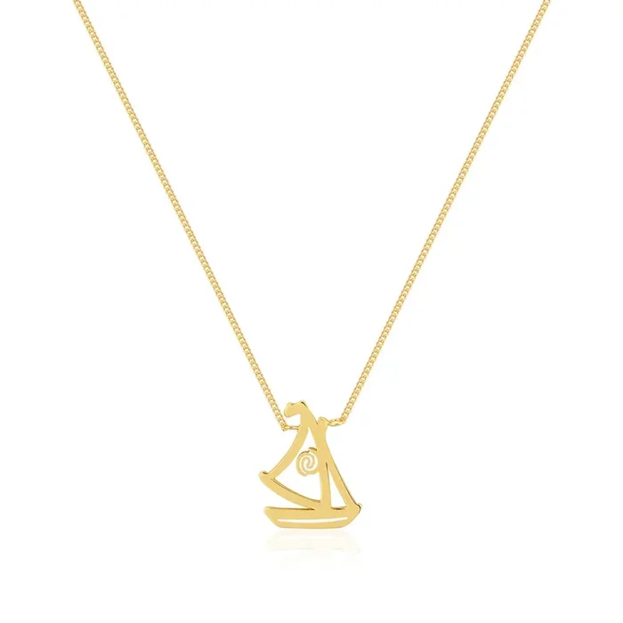 Disney Princess Gold Plated Moana Wayfarer Pendant With 40cm Chain