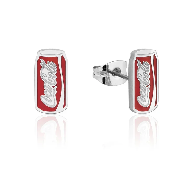 Disney Stainless Steel ECC Coca Cola Can 11mm Stud Earrings