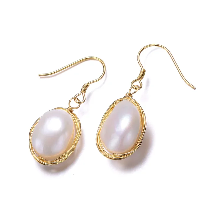 Dominique Freshwater Pearl Hook Earrings
