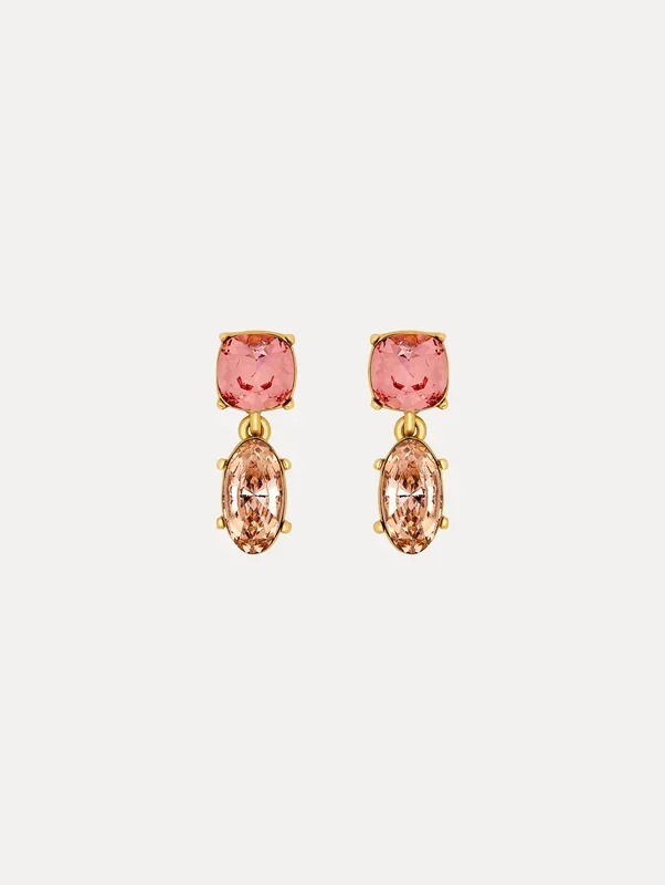 Double Crystal Drop Earrings