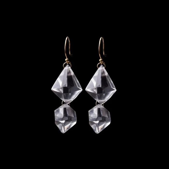 Double Faceted Drop Earring