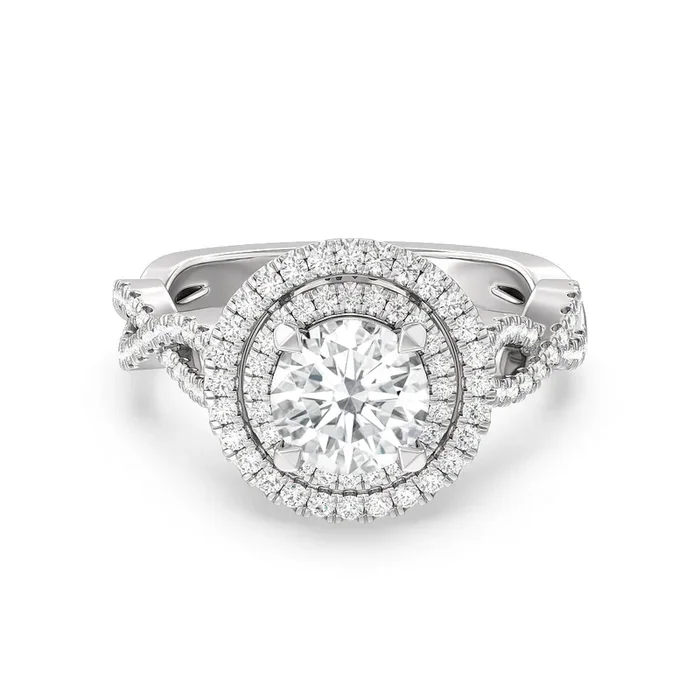 Double Halo Cross Engagement Ring – Home Preview