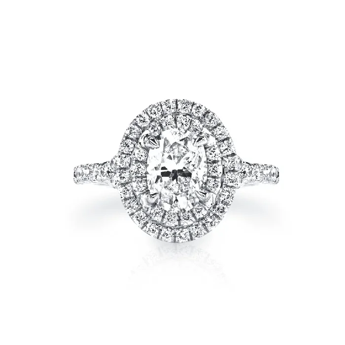 Double Halo Diamond Engagement Ring