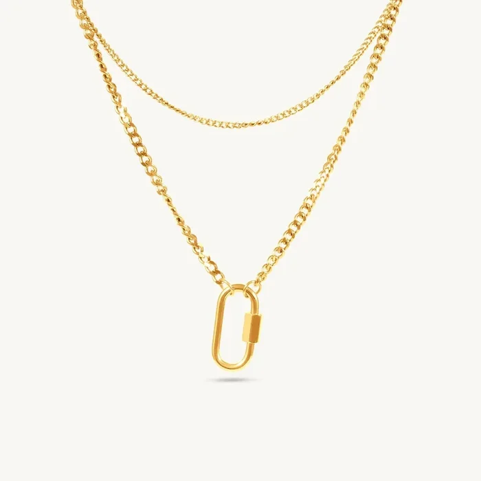 Double Layer Oval Pendant Necklace