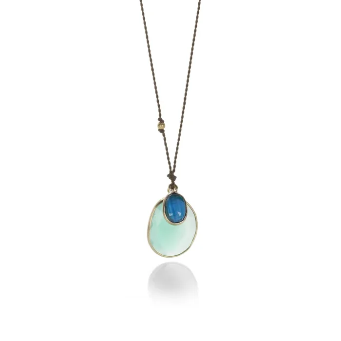 Double Onyx and Kyanite Necklace