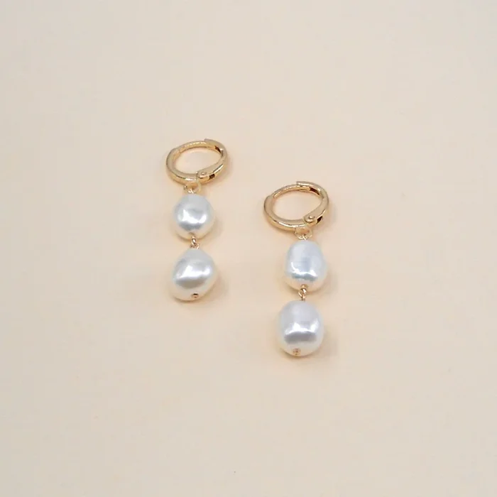 Double Pearl Hoops Wholesale
