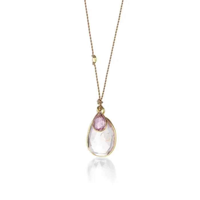 Double Pink Sapphire & Tourmaline Necklace