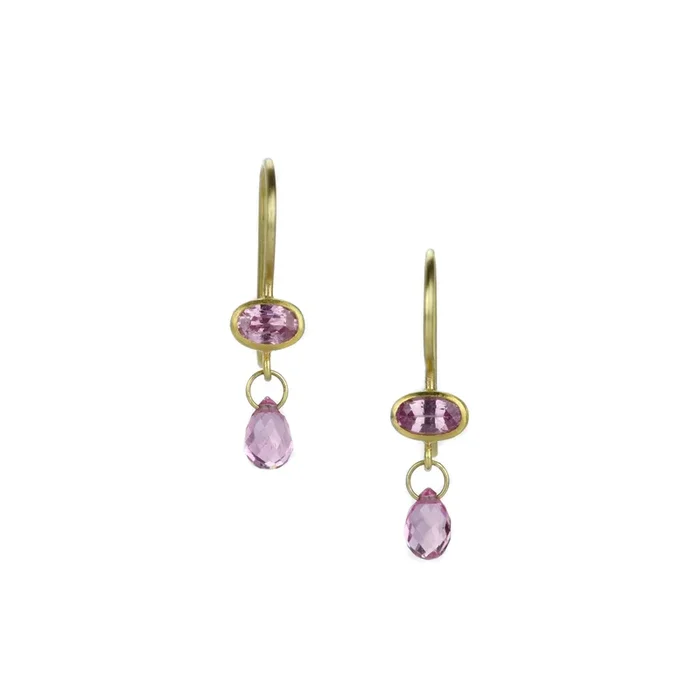 Double Pink Sapphire Apple & Eve Earrings