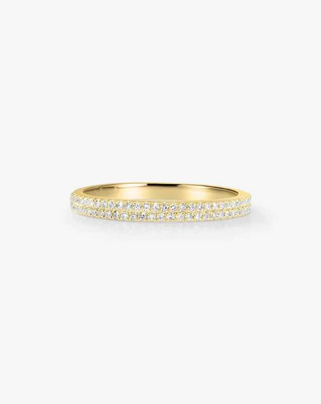 Double Row Stackable Pavé Ring