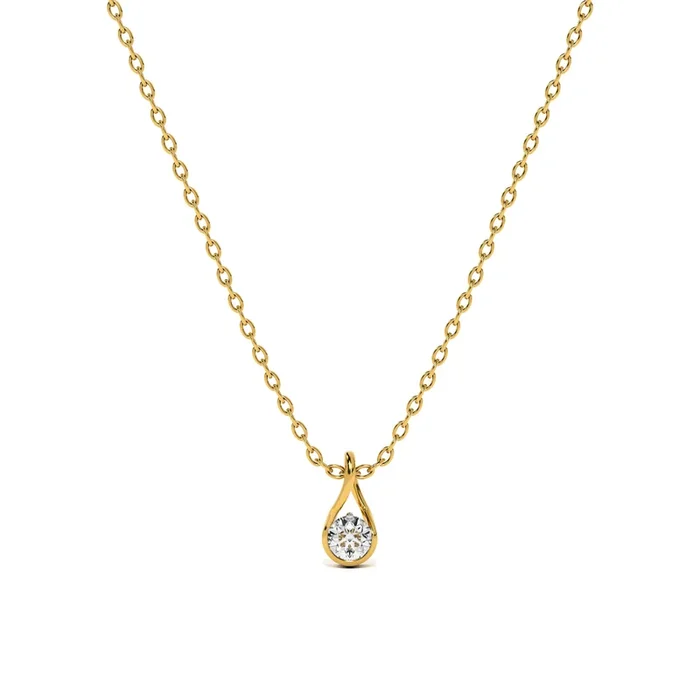 Drop Solitaire 9KT Gold Lab Grown Diamond Pendant