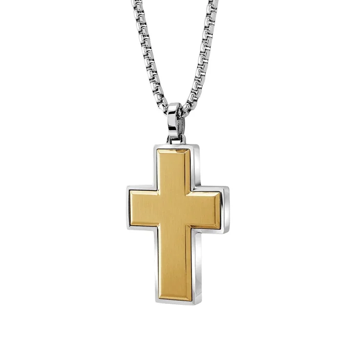 Dual-Tone Cross Pendant