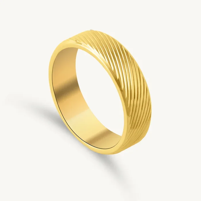 Dune Line Textured Ring