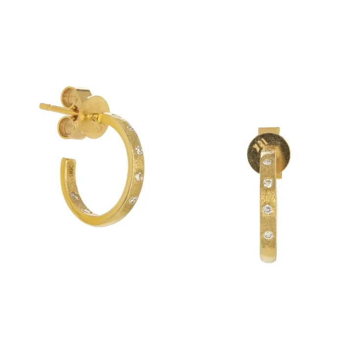 Dunes White Diamond Hoops