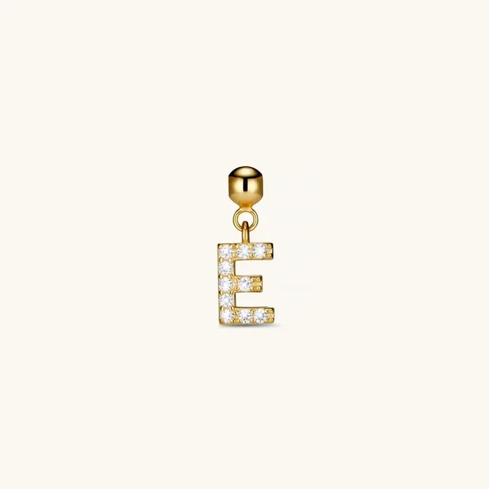 E Diamond Initial Charm Gold