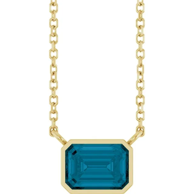 East West Emerald-Cut London Topaz Necklace