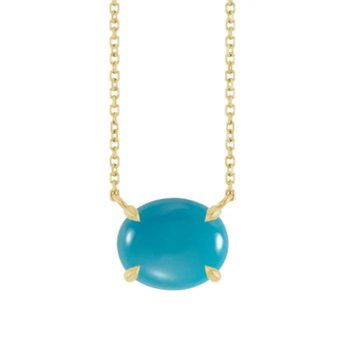 East West Oval Turquoise Necklace
